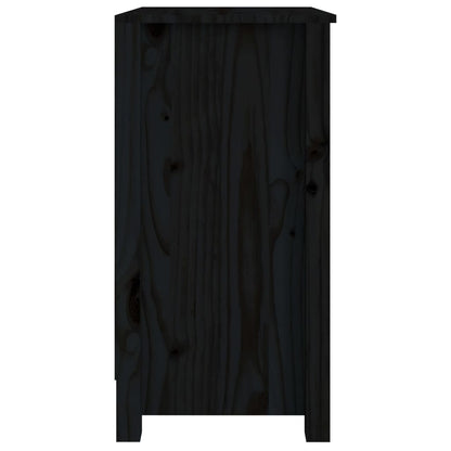 Bücherregal Schwarz 50x35x68 cm Massivholz Kiefer