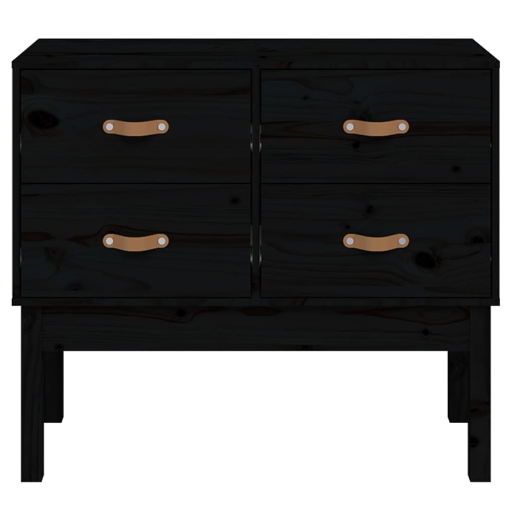 Konsolenschrank Schwarz 90x40x78 cm Massivholz Kiefer