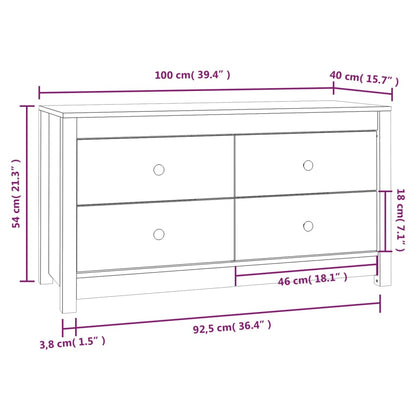 Beistellschrank Honigbraun 100x40x54 cm Massivholz Kiefer