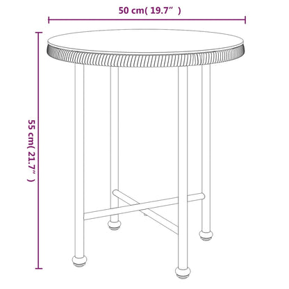 Esstisch Schwarz Ø50 cm Hartglas und Stahl