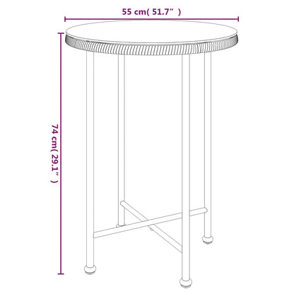 Esstisch Ø55 cm Hartglas und Stahl