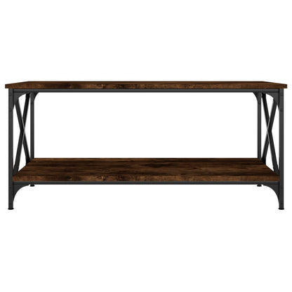 Couchtisch Räuchereiche 100x50x45 cm Holzwerkstoff und Eisen