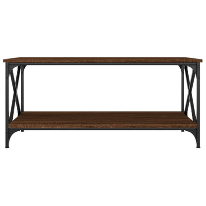 Couchtisch Braun Eichen-Optik 100x50x45 cm Holzwerkstoff Eisen