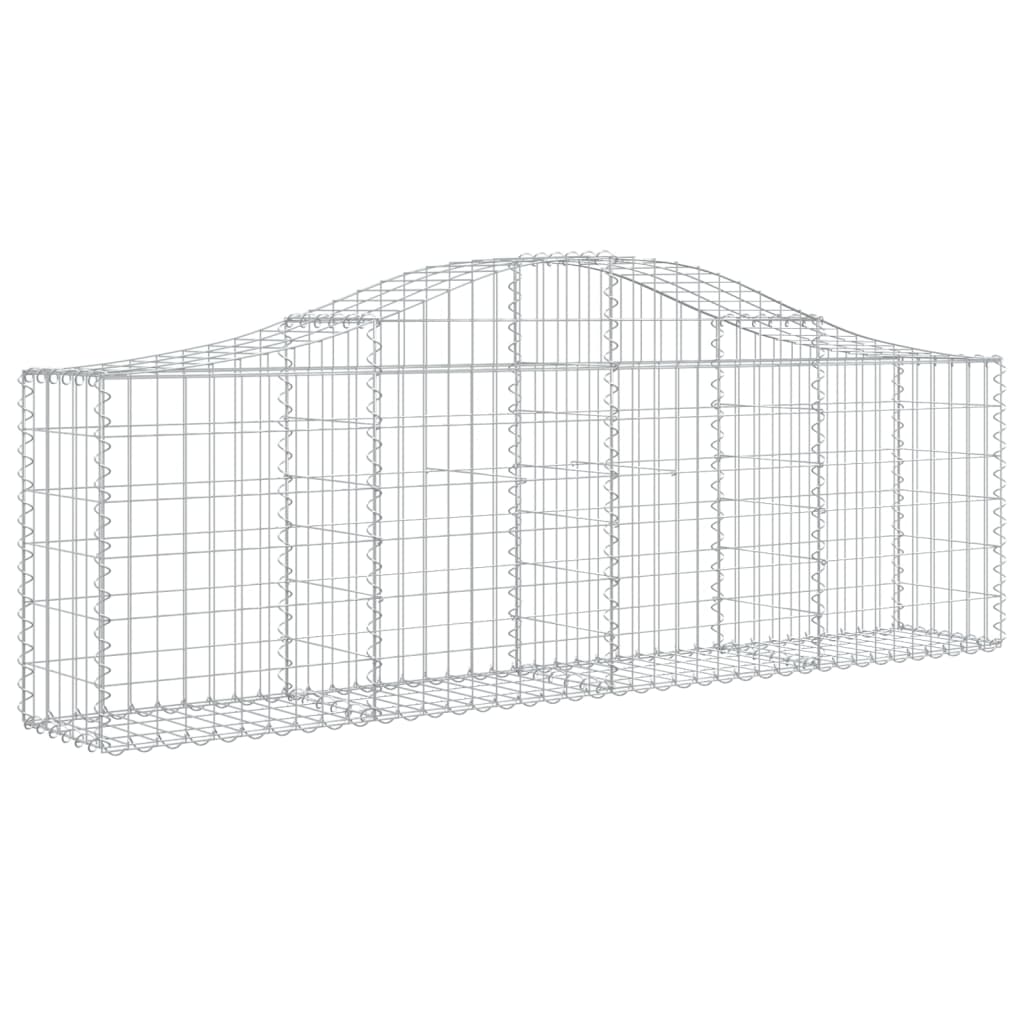 Gabionen mit Hochbogen 30 Stk. 200x30x60/80 cm Verzinktes Eisen