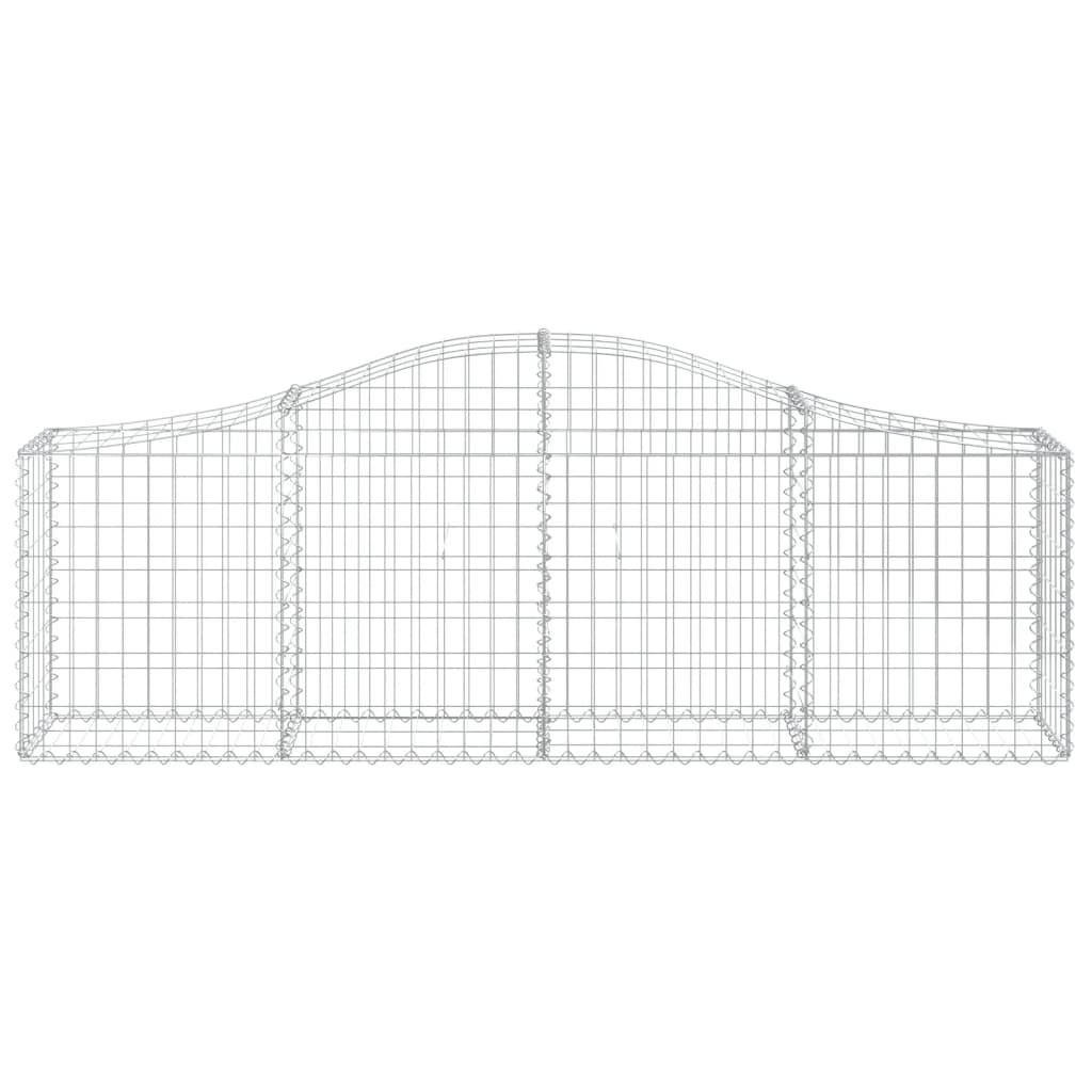 Gabionen mit Hochbogen 30 Stk. 200x30x60/80 cm Verzinktes Eisen