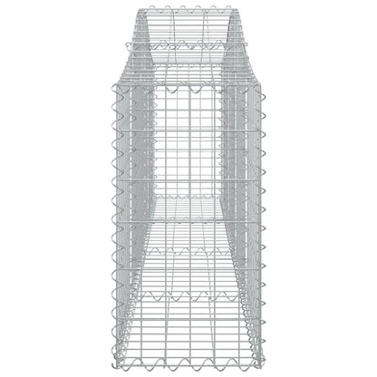 Gabionen mit Hochbogen 30 Stk. 200x30x60/80 cm Verzinktes Eisen