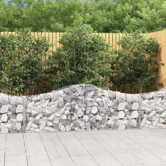 Gabionen mit Hochbogen 30 Stk. 200x30x60/80 cm Verzinktes Eisen