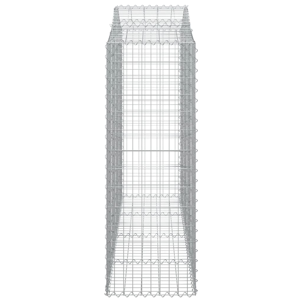 Gabionen mit Hochbogen 20Stk. 200x50x140/160cm Verzinktes Eisen