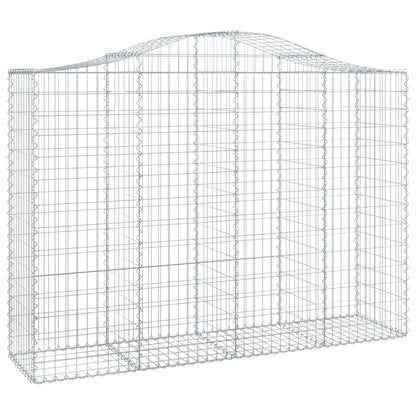 Gabionen mit Hochbogen 30Stk. 200x50x140/160cm Verzinktes Eisen