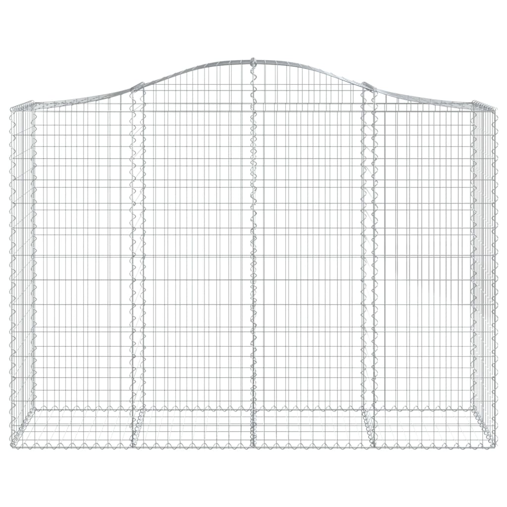 Gabionen mit Hochbogen 30Stk. 200x50x140/160cm Verzinktes Eisen
