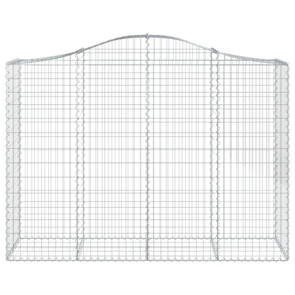 Gabionen mit Hochbogen 30Stk. 200x50x140/160cm Verzinktes Eisen