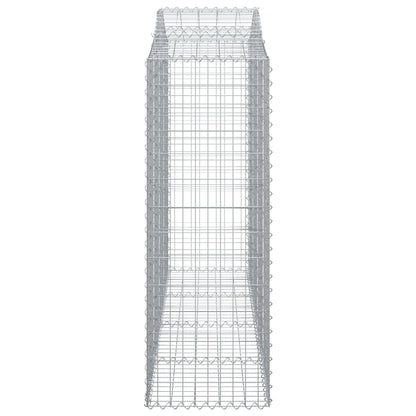 Gabionen mit Hochbogen 30Stk. 200x50x140/160cm Verzinktes Eisen