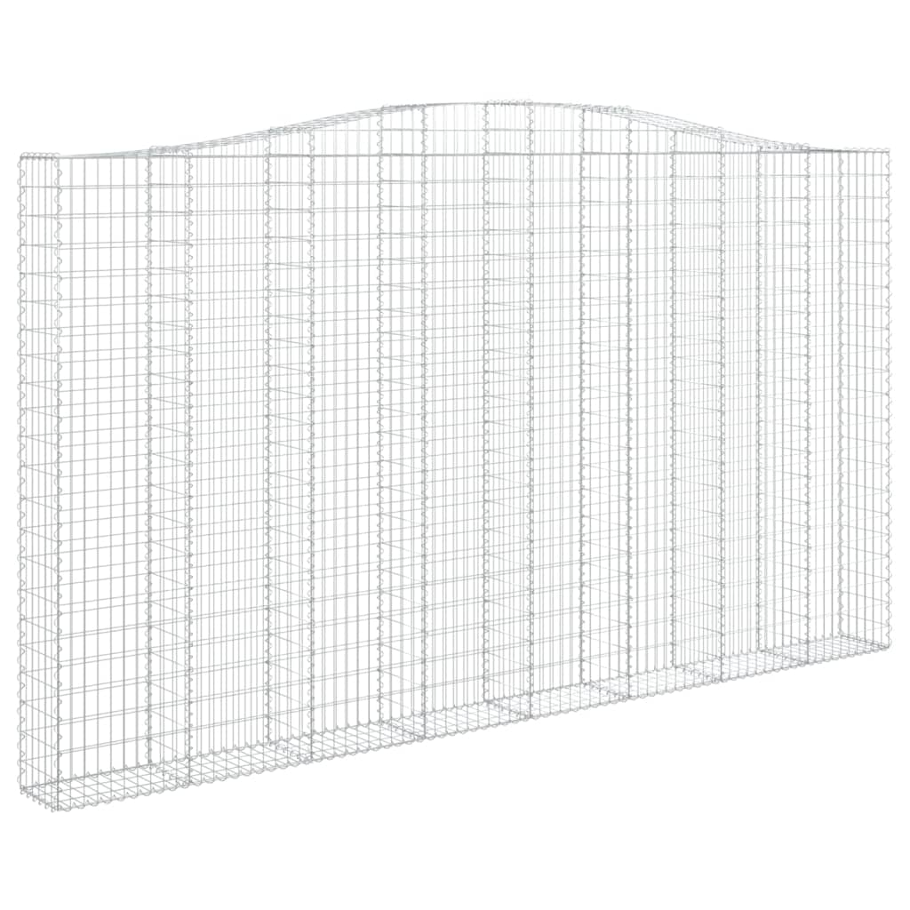 Gabionen mit Hochbogen 6 Stk. 400x30x220/240cm Verzinktes Eisen