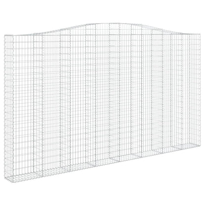Gabionen mit Hochbogen 6 Stk. 400x30x220/240cm Verzinktes Eisen