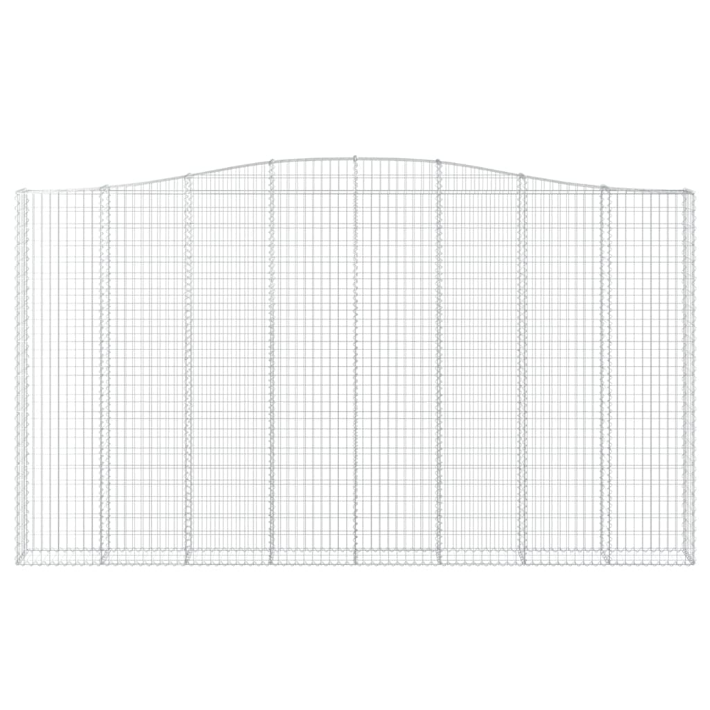 Gabionen mit Hochbogen 6 Stk. 400x30x220/240cm Verzinktes Eisen