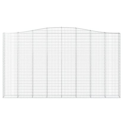 Gabionen mit Hochbogen 6 Stk. 400x30x220/240cm Verzinktes Eisen