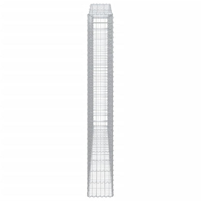 Gabionen mit Hochbogen 6 Stk. 400x30x220/240cm Verzinktes Eisen