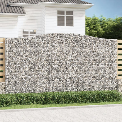 Gabionen mit Hochbogen 6 Stk. 400x30x220/240cm Verzinktes Eisen