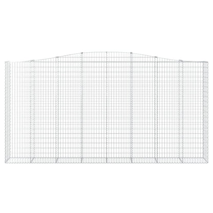 Gabionen mit Hochbogen 9 Stk. 400x50x200/220cm Verzinktes Eisen