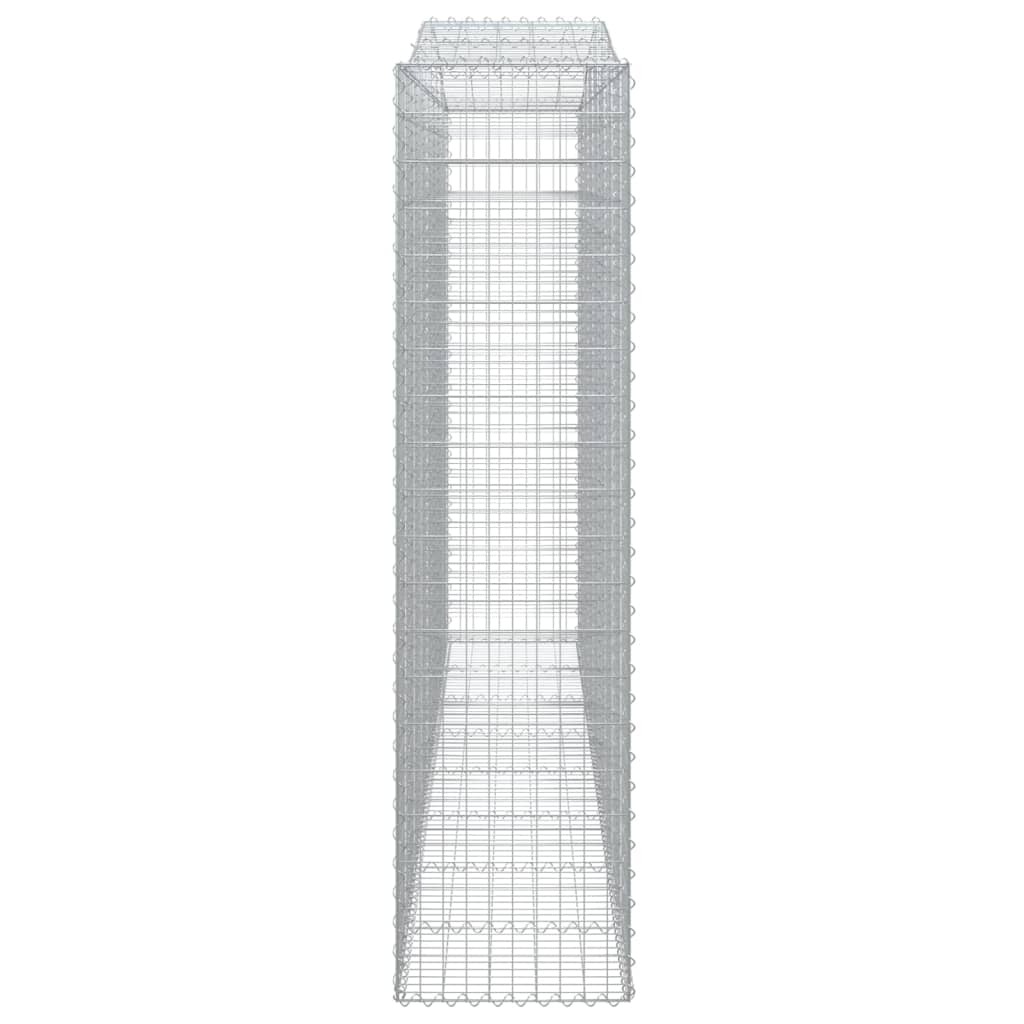 Gabionen mit Hochbogen 9 Stk. 400x50x200/220cm Verzinktes Eisen