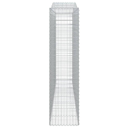 Gabionen mit Hochbogen 9 Stk. 400x50x200/220cm Verzinktes Eisen