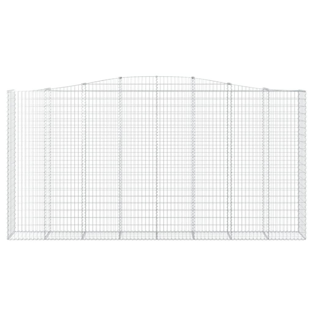 Gabionen mit Hochbogen 10Stk. 400x50x200/220cm Verzinktes Eisen