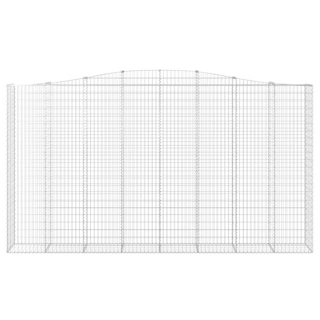 Gabionen mit Hochbogen 6 Stk. 400x50x220/240cm Verzinktes Eisen