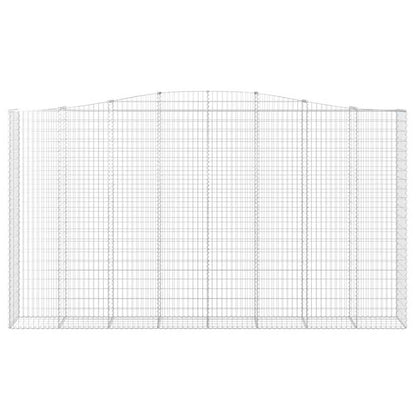 Gabionen mit Hochbogen 6 Stk. 400x50x220/240cm Verzinktes Eisen