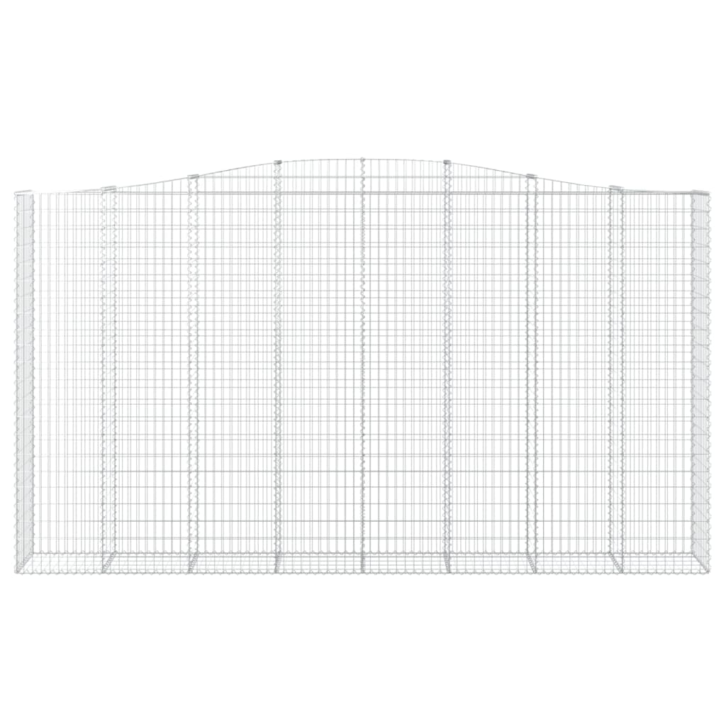 Gabionen mit Hochbogen 7 Stk. 400x50x220/240cm Verzinktes Eisen
