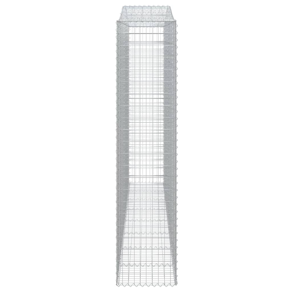 Gabionen mit Hochbogen 7 Stk. 400x50x220/240cm Verzinktes Eisen