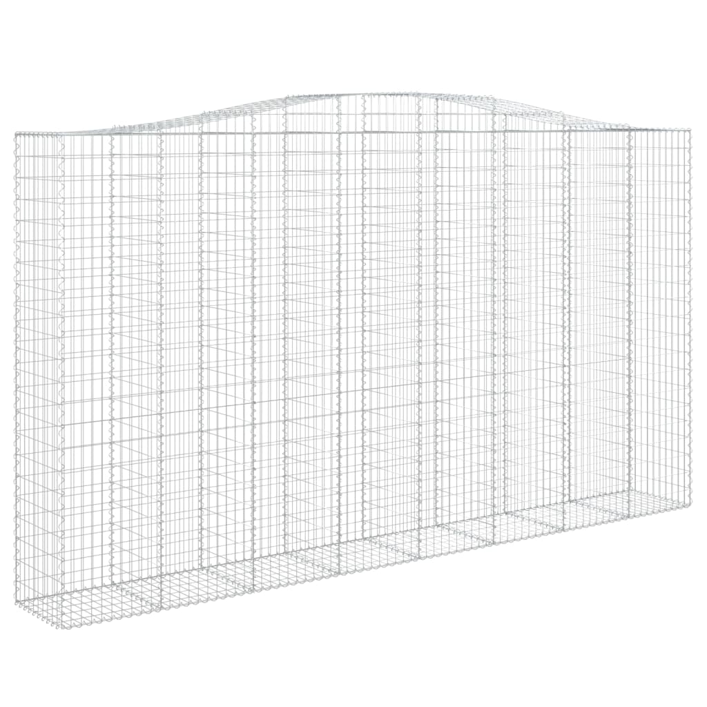 Gabionen mit Hochbogen 8 Stk. 400x50x220/240cm Verzinktes Eisen