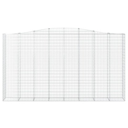 Gabionen mit Hochbogen 8 Stk. 400x50x220/240cm Verzinktes Eisen