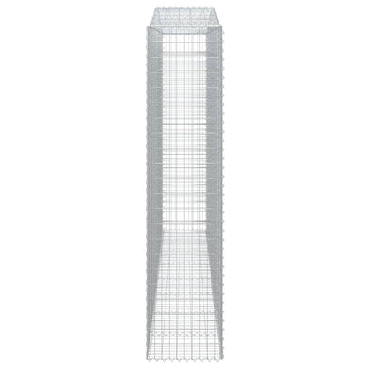 Gabionen mit Hochbogen 8 Stk. 400x50x220/240cm Verzinktes Eisen