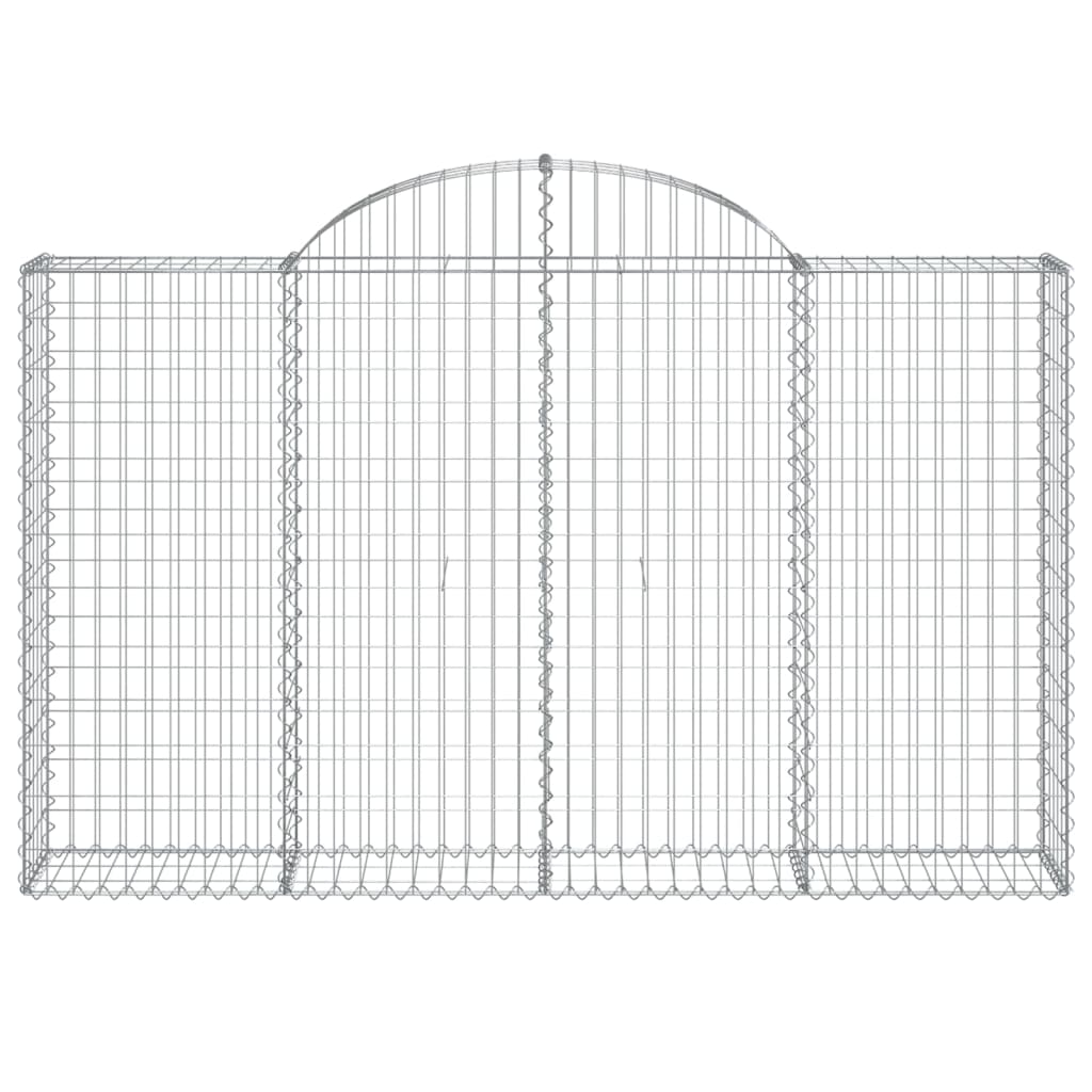 Gabionen mit Hochbogen 40Stk. 200x30x120/140cm Verzinktes Eisen