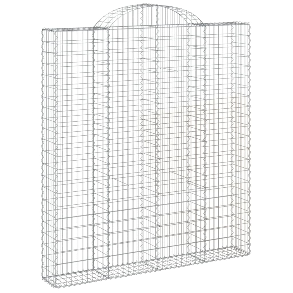Gabionen mit Hochbogen 8 Stk. 200x30x220/240cm Verzinktes Eisen