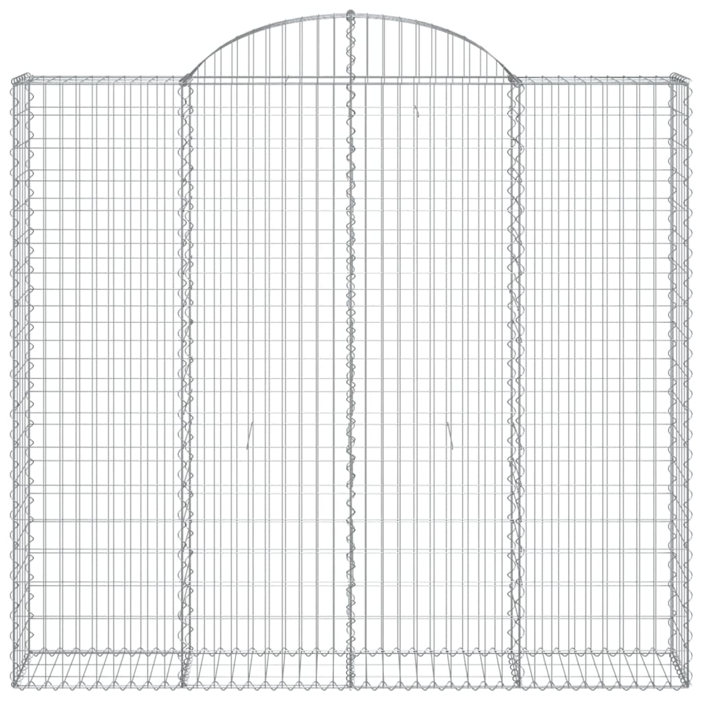 Gabionen mit Hochbogen 8 Stk. 200x50x180/200cm Verzinktes Eisen