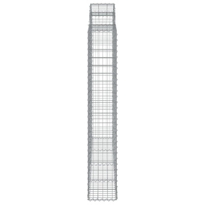 Gabionen mit Hochbogen 8 Stk. 200x50x180/200cm Verzinktes Eisen