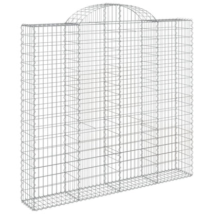 Gabionen mit Hochbogen 9 Stk. 200x50x180/200cm Verzinktes Eisen