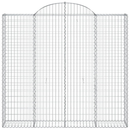 Gabionen mit Hochbogen 9 Stk. 200x50x180/200cm Verzinktes Eisen