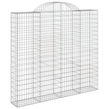 Gabionen mit Hochbogen 11Stk. 200x50x180/200cm Verzinktes Eisen