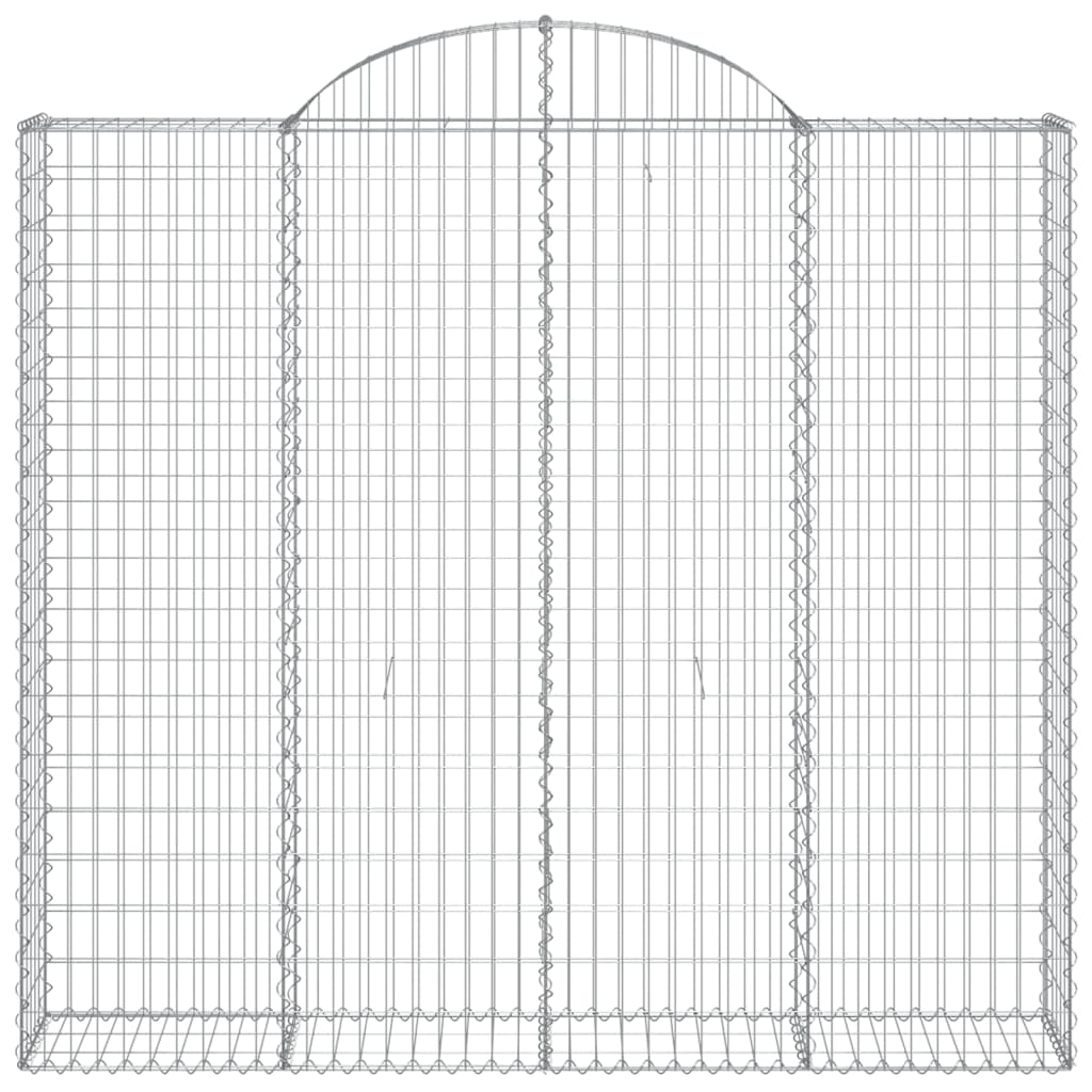 Gabionen mit Hochbogen 11Stk. 200x50x180/200cm Verzinktes Eisen