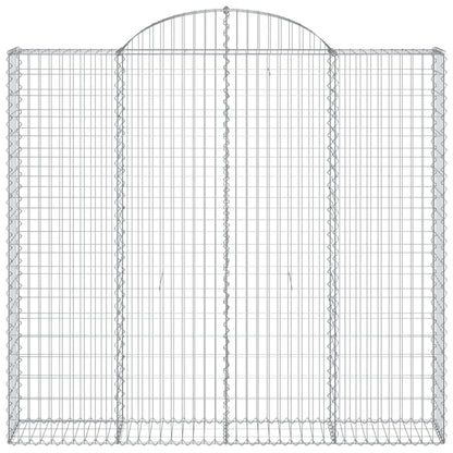 Gabionen mit Hochbogen 11Stk. 200x50x180/200cm Verzinktes Eisen