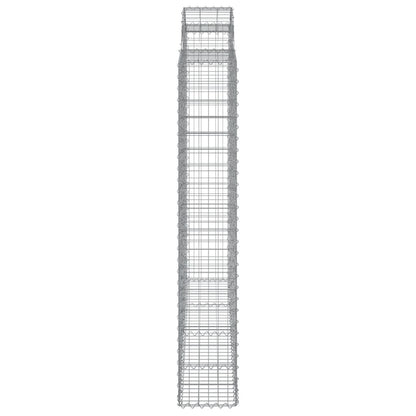 Gabionen mit Hochbogen 11Stk. 200x50x180/200cm Verzinktes Eisen