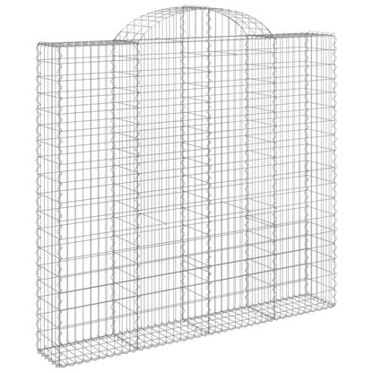 Gabionen mit Hochbogen 12Stk. 200x50x180/200cm Verzinktes Eisen