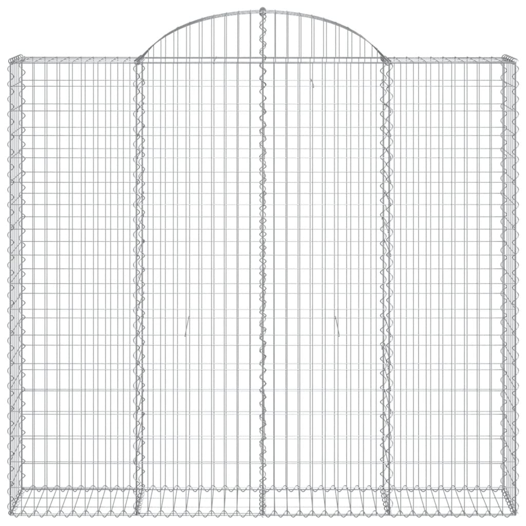 Gabionen mit Hochbogen 12Stk. 200x50x180/200cm Verzinktes Eisen