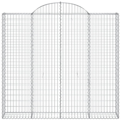 Gabionen mit Hochbogen 12Stk. 200x50x180/200cm Verzinktes Eisen