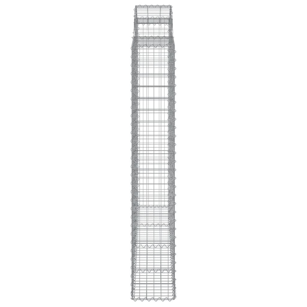 Gabionen mit Hochbogen 12Stk. 200x50x180/200cm Verzinktes Eisen
