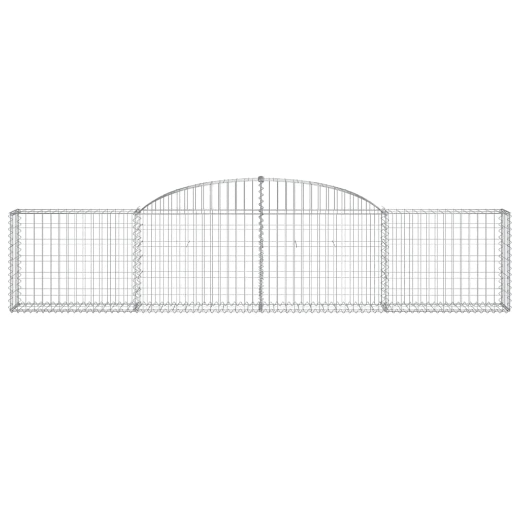 Gabionen mit Hochbogen 11 Stk. 300x30x60/80 cm Verzinktes Eisen