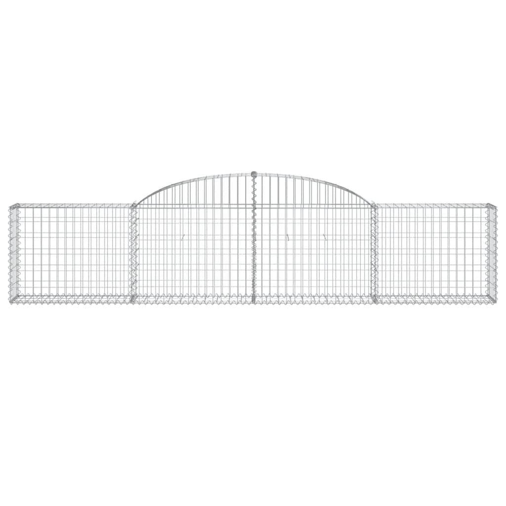Gabionen mit Hochbogen 20 Stk. 300x30x60/80 cm Verzinktes Eisen