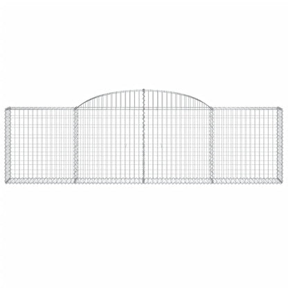 Gabionen mit Hochbogen 4 Stk. 300x30x80/100 cm Verzinktes Eisen